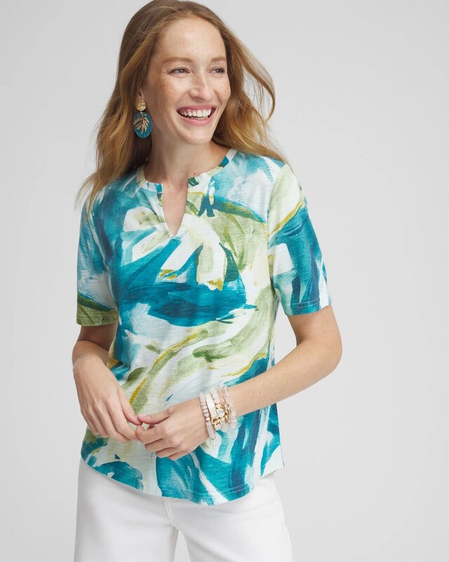 Watercolor Notch Neck Tee